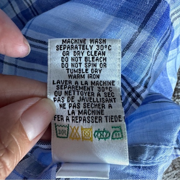 Bugatchi  mens 💯 Linen Multicolored Long‎ sleeve shirt Preppy Classic - Picture 7 of 7